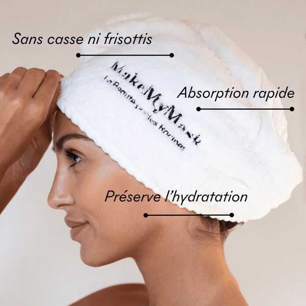 Décoration de serviette de cheveux en microfibre CMP — BRYCUS