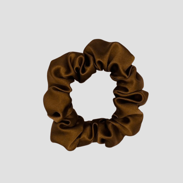 Chouchou en satin Marron Glacé -